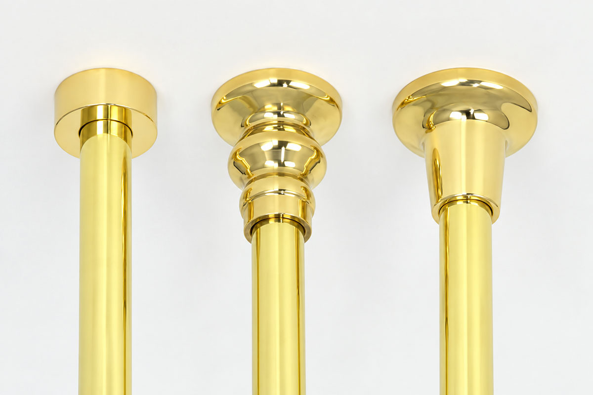 CB Ideal shower curtain rail flange styles - Torrens, Olde Adelaide and Roulette