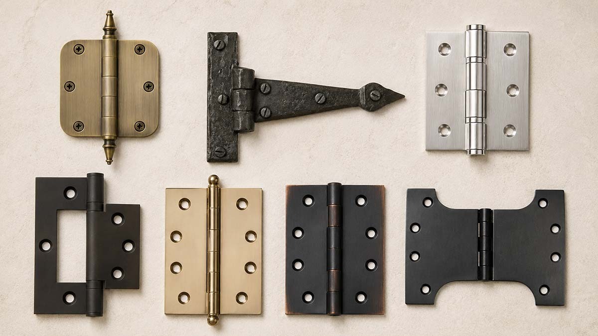 Image showing different types of hinges available